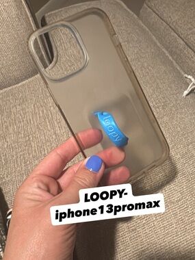 Loopy Case Clear iPhone 13 Pro Max Case with Blue Strap
